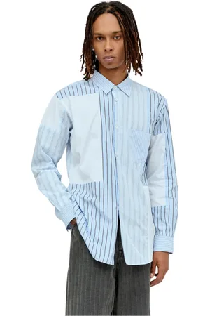 Comme des Garçons Skjorte, Herre, Flerfarvet, S, Bomuld, Stribet Cotton Poplin Skjorte