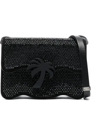 Palm Angels Taske, Dame, Sort, ONE SIZE, Uld, Rhinestone-besat skuldertaske