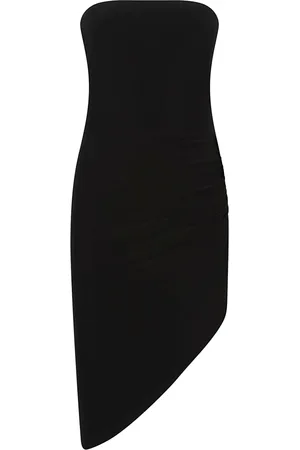 Norma Kamali Kjole, Dame, Sort, XS, Polyester, Kort Stropløs Kjole