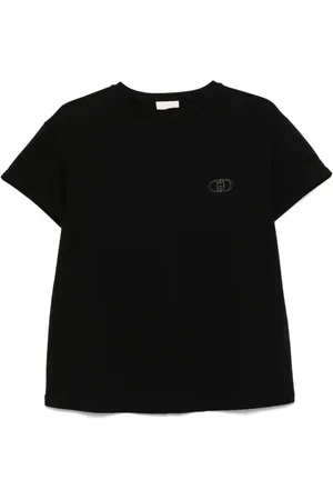 Liu Jo Top, Dame, Sort, M, Bomuld, Crew Neck T-shirt
