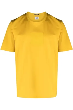 C.P. Company Top, Herre, Gul, M, Bomuld, Metropolis Series Mercerized Jersey Logo Badge T-Shirt
