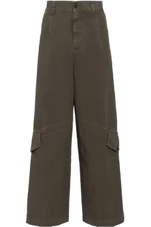 DRIES VAN NOTEN Bukser, Herre, Grå, L, Bomuld, Loose Fit Vandafvisende Bomuldsbukser