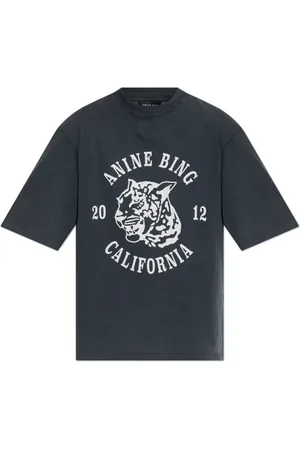 ANINE BING Top, Dame, Grå, XS, Bomuld, T-shirt med tryk