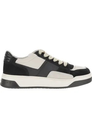 Hogan Sko, Herre, Sort, 45 EU, Læder, Læder Sneakers med Ruskind Indsatser