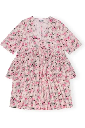 Ganni Bluser & Skjorter, Dame, Lyserød, XS, Polyester, Elegant Sort Kjole