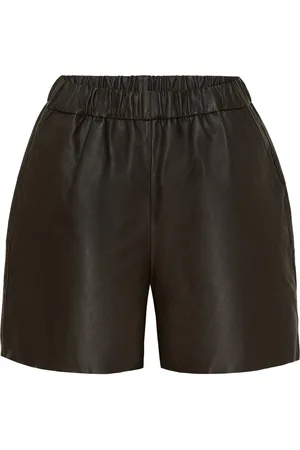 Notyz Shorts, Dame, Brun, XL, Læder, Læder Shorts Skind