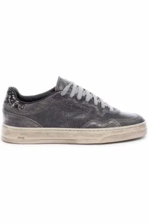 P448 Sko, Dame, Sort, 36 EU, Læder, Metallic Læder Sneakers Bali Washed Stone