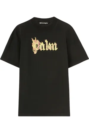 Palm Angels Top, Herre, Sort, M, Bomuld, Burning Logo T-shirt