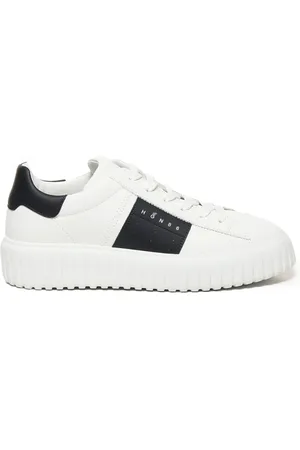 Hogan Sko, Herre, Hvid, 40 EU, Læder, Læder Sneakers med Nittedetaljer