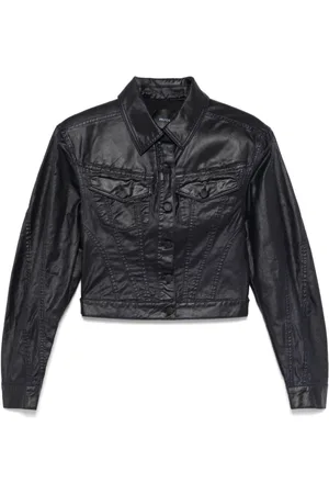 MUGLER Jakke, Dame, Blå, M, Denim, Denim Jakke med Vokseffekt