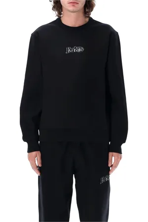 Burberry Sweathshirts & Hoodies, Herre, Sort, S, Bomuld, Forvrænget Logo Strikvarer Kul Aw24