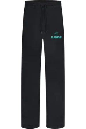 FLÂNEUR Bukser, Herre, Sort, L, Bomuld, Sort Flower Doodle Sweatpants