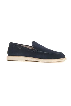 Hogan Sko, Herre, Blå, 42 EU, Suede, Suede Loafer med Logo-pløs
