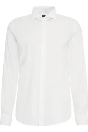 FEDELI Skjorte, Herre, Hvid, 3XL, Bomuld, Hvid Bomuldsblanding Skjorte med Knapper