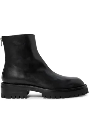ANN DEMEULEMEESTER Sko, Herre, Sort, 46 EU, Uld, Ankelstøvler Elbamat, Stilfuld og Moderne