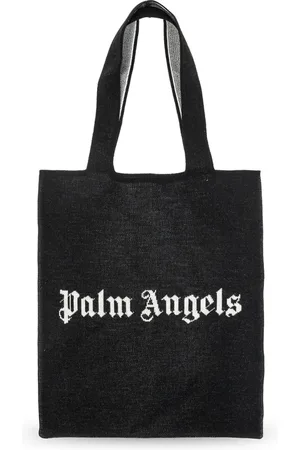 Palm Angels Taske, Herre, Sort, ONE SIZE, Uld, Logo Strikket Shopper Taske