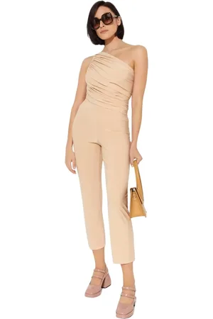 Norma Kamali Jumpsuits & Playsuits, Dame, Brun, S, Uld, One-Shoulder Top