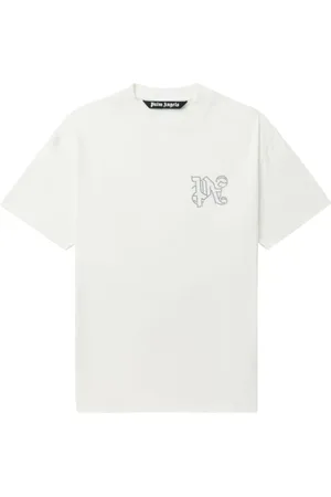 Palm Angels Top, Herre, Hvid, S, Monogram Stud Classic Tee