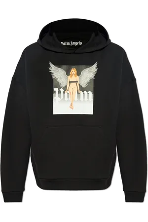 Palm Angels Sweathshirts & Hoodies, Herre, Sort, M, Bomuld, Oversize Hættetrøje