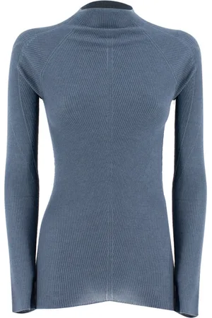 Fabiana Filippi Strik, Dame, Blå, M, Cashmere, Let Cashmere Silk Blend Turtleneck
