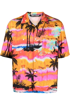 Palm Angels Skjorte, Herre, Flerfarvet, M, Skjorte med print over det hele