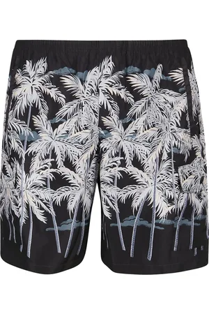 Palm Angels Badetøj, Herre, Sort, L, Polyester, Allover Palms Badeshorts