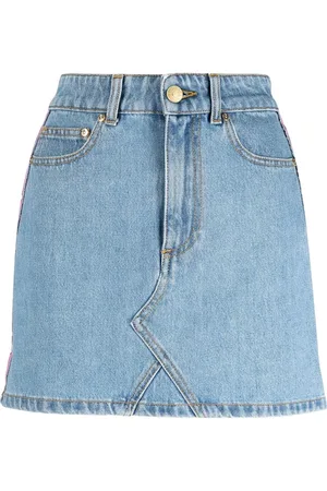Chiara Ferragni Nederdel, Dame, Blå, W27, Denim, Denim Nederdel med Kontrastkant