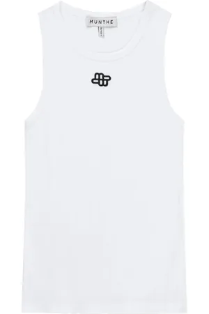 Munthe Top, Dame, Hvid, 2XS, Bomuld, Top med broderet logo