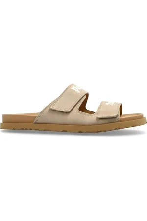 Palm Angels Sko, Herre, , 44 EU, Læder, Læder slippers med logo