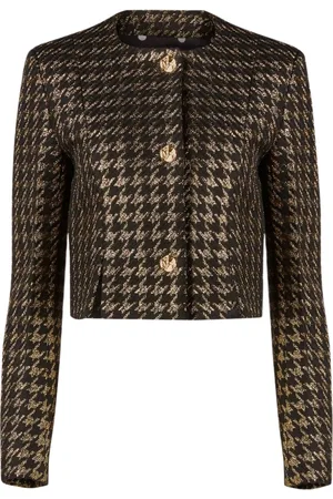 Nina Ricci Jakke, Dame, Flerfarvet, 2XL, Tweed, Houndstooth Tweed Jakke