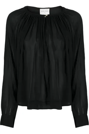 FORTE FORTE Bluser & Skjorter, Dame, Sort, XL, Bomuld, Bohemian Cocoon Sort Silkebluse i Bomuld