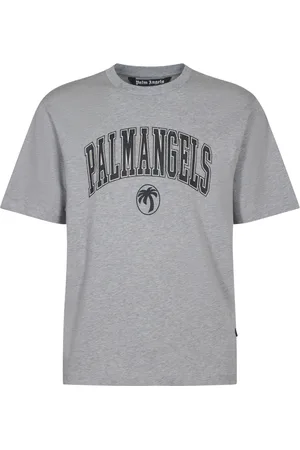 Palm Angels Top, Herre, Grå, M, Bomuld, College Palm T-shirt