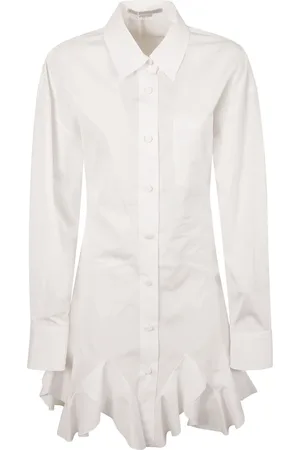 Stella McCartney Kjole, Dame, Hvid, S, Bomuld, Kjole med flæser