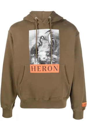 Heron Preston Sweathshirts & Hoodies, Herre, Grøn, L, Bomuld, BW Logo Hoodie