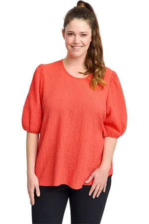 Pont Neuf Bluser & Skjorter, Dame, Rød, M, Polyester, Trud Bluse med ¾ Ærmer