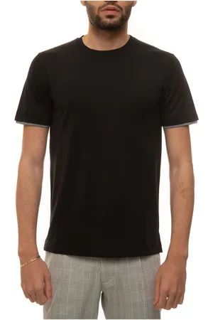 CANALI Top, Herre, Sort, 3XL, Bomuld, Kortærmet T-shirt med rund hals