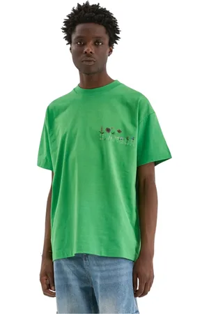 FLÂNEUR Top, Herre, Grøn, L, Bomuld, Grøn Botanisk Grafisk T-shirt