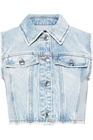 Sportmax Jakke, Dame, Blå, XS, Denim, Ærmeløs denimvest