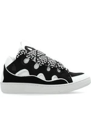 Lanvin Sko, Dame, Sort, 36 EU, Uld, Sort panelerede sneakers med sildebenssnørebånd