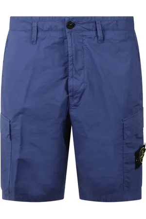 Stone Island Shorts, Herre, Blå, W33, Bomuld, Cargo Shorts med Multi-Lommer