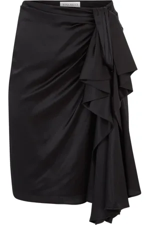 Nina Ricci Nederdel, Dame, Sort, S, Asymmetrisk Skørt med Sløjfe