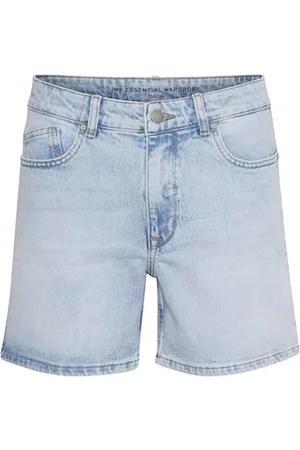 My Essential Wardrobe Shorts, Dame, Blå, W30, Bomuld, High Shorts Lyseblå Retro Vask