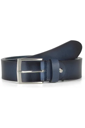 Howard London Tilbehør, Herre, Blå, 105 CM, Læder, Blåt Læder Jeans Bælte
