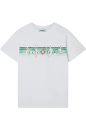 Casablanca Top, Herre, Hvid, S, Bomuld, Stribet Crew-Neck T-Shirt