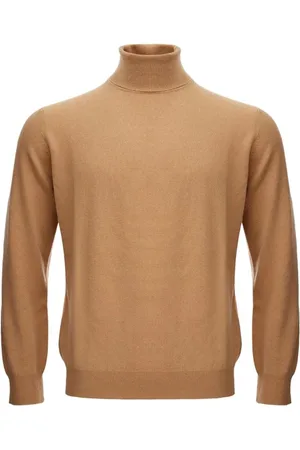 KANGRA CASHMERE Strik, Herre, Brun, L, Uld, Luksuriøs Brun Uldtrøje