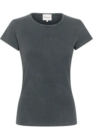 My Essential Wardrobe Top, Dame, Grå, XS, Bomuld, Black Wash Tee
