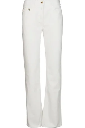 Palm Angels Jeans, Dame, Hvid, W25, Denim, Tubular Denim Boot-Cut Jeans