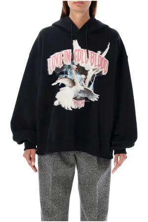 Msgm Sweathshirts & Hoodies, Dame, Sort, M, Bomuld, Printed Hoodie