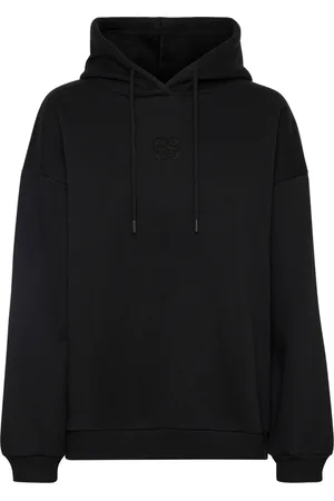 My Essential Wardrobe Sweathshirts & Hoodies, Dame, Sort, L, Bomuld, Logo Broderet Hættetrøje