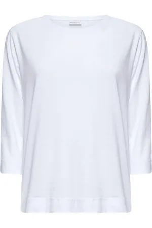 DRIES VAN NOTEN Top, Dame, Hvid, S, Bomuld, Hvid Bomuld Crewneck T-shirt